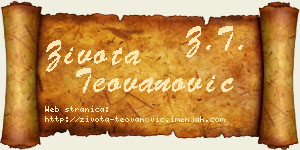 Života Teovanović vizit kartica